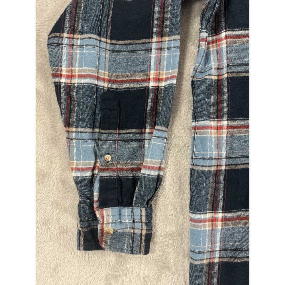 Red Head Shirt Jacket Mens L Tall Flannel Shacket Soft Comfort Western Red Blue‎ - Picture 7 of 11